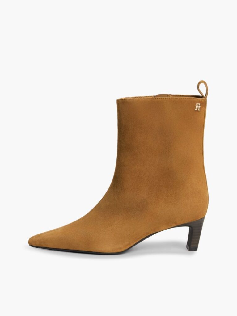 Brown Kitten Heel Suede Ankle Boots  Women