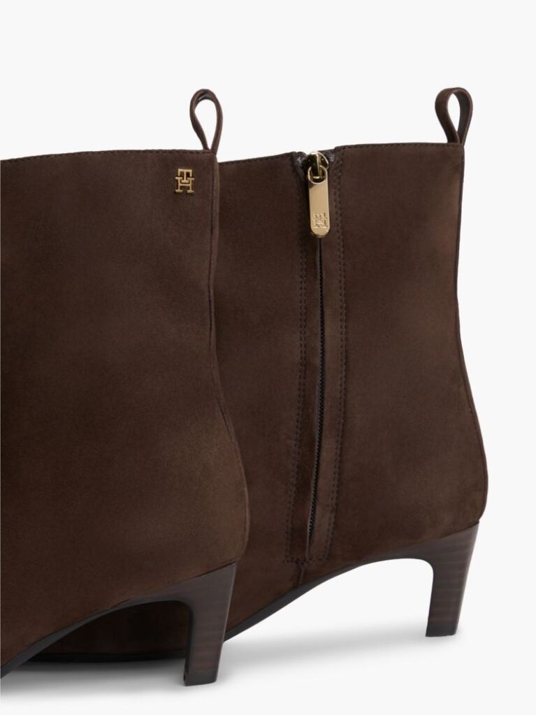 Brown Kitten Heel Suede Ankle Boots  Women