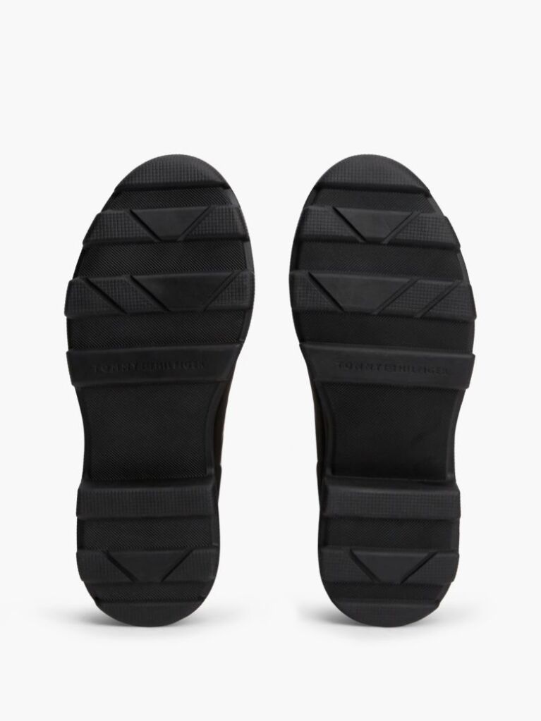 Black TH Monogram Knee-High Cleat Rain Boots  Women