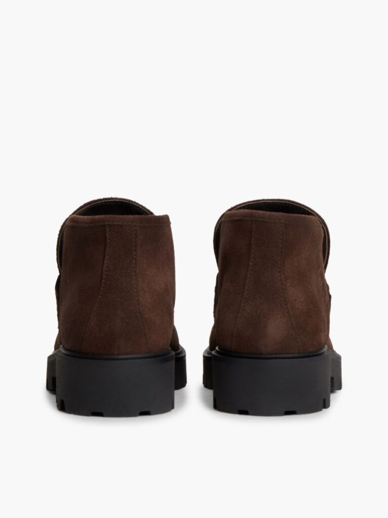 Brown TH Monogram Suede Penny Loafer Boots  Women