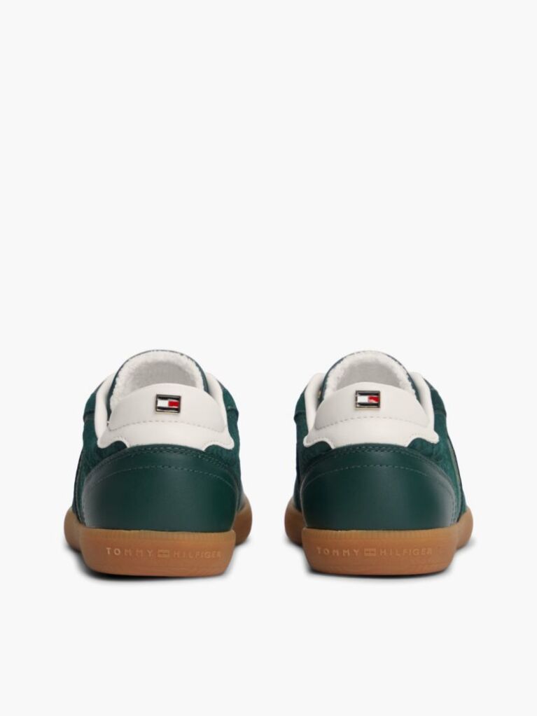 Green Embossed TH Monogram Leather Sneakers  Women