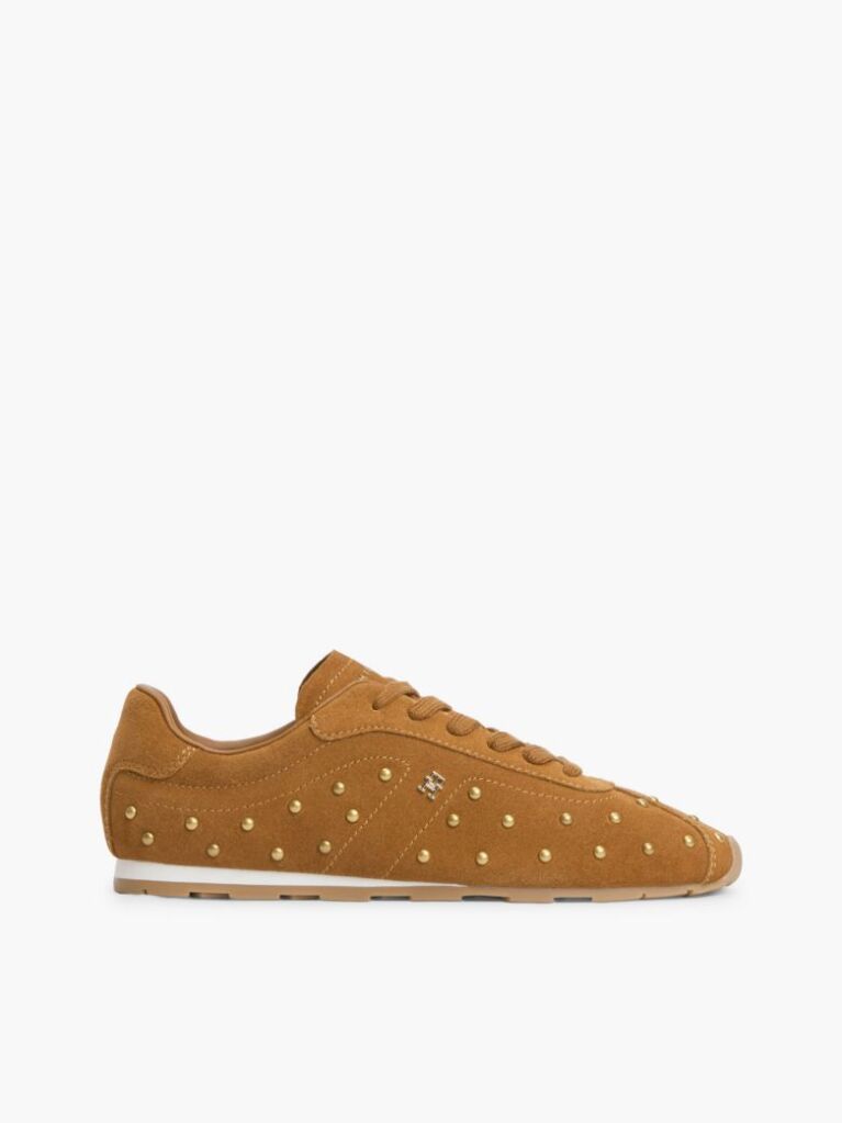 Καφέ Δερμάτινα Sneakers Με Τρούκς  Γυναίκες
