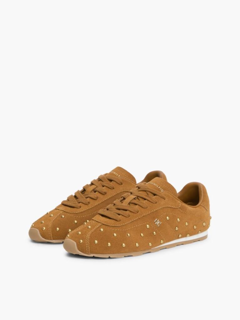 Καφέ Δερμάτινα Sneakers Με Τρούκς  Γυναίκες