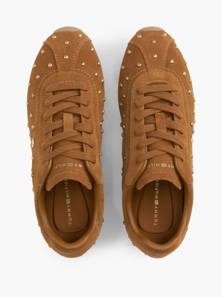 Καφέ Δερμάτινα Sneakers Με Τρούκς  Γυναίκες