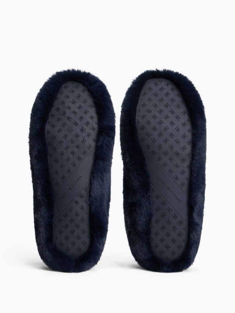 Blue Faux Fur Ballerina Slippers  Women
