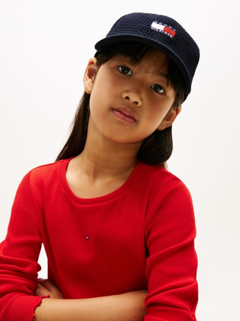 Blue Kids' Wavy Flag Seersucker Baseball Cap  Kids Unisex