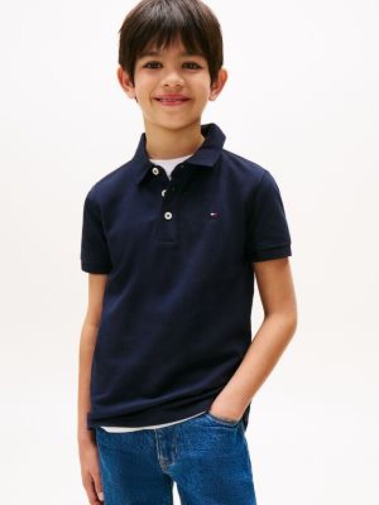 Blue Organic Cotton Polo Shirt  Boys