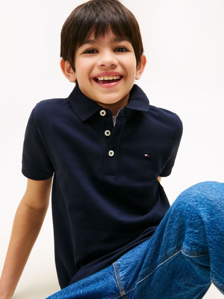 Blue Organic Cotton Polo Shirt  Boys