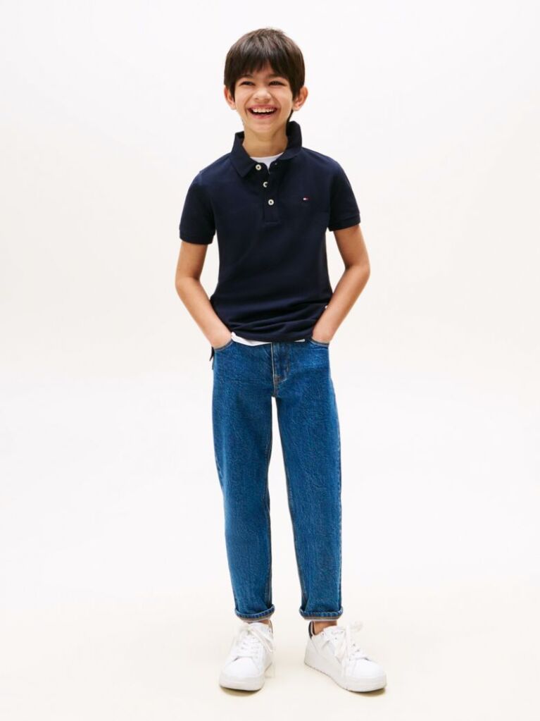 Blue Organic Cotton Polo Shirt  Boys