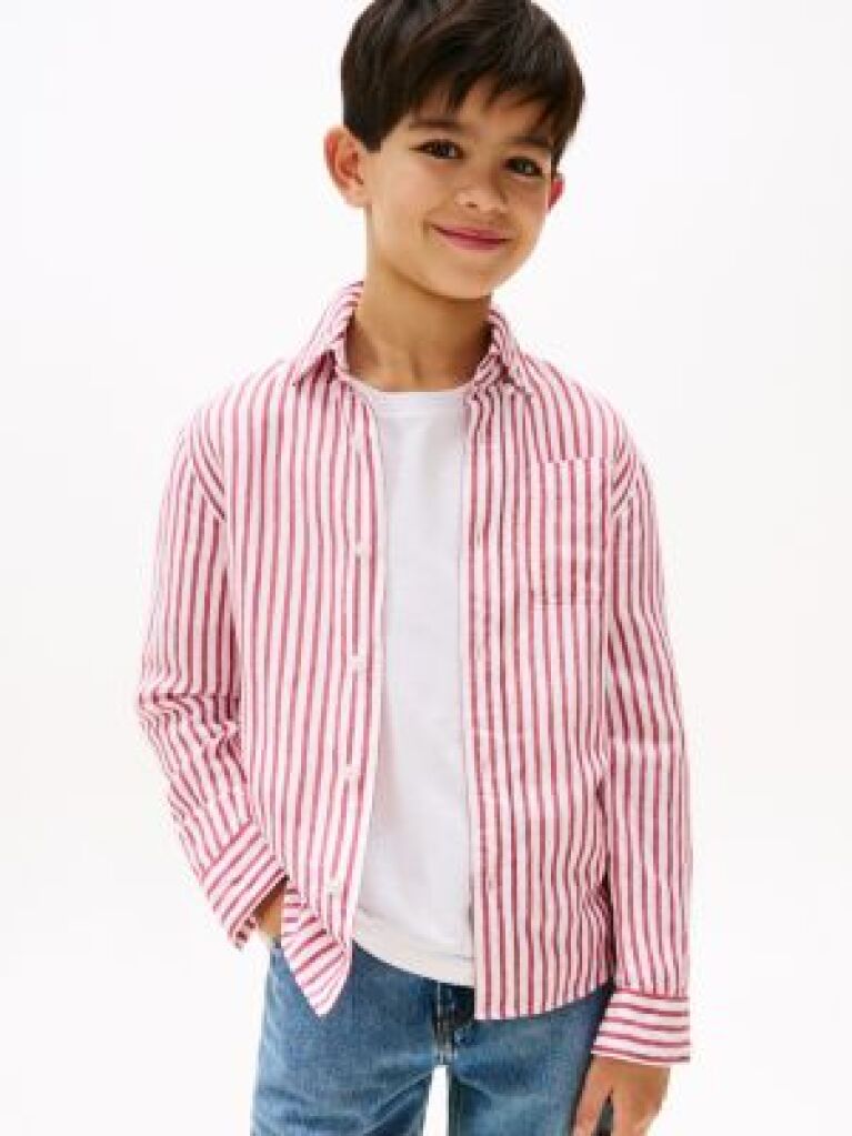 Multi Striped Linen Blend Shirt  Boys