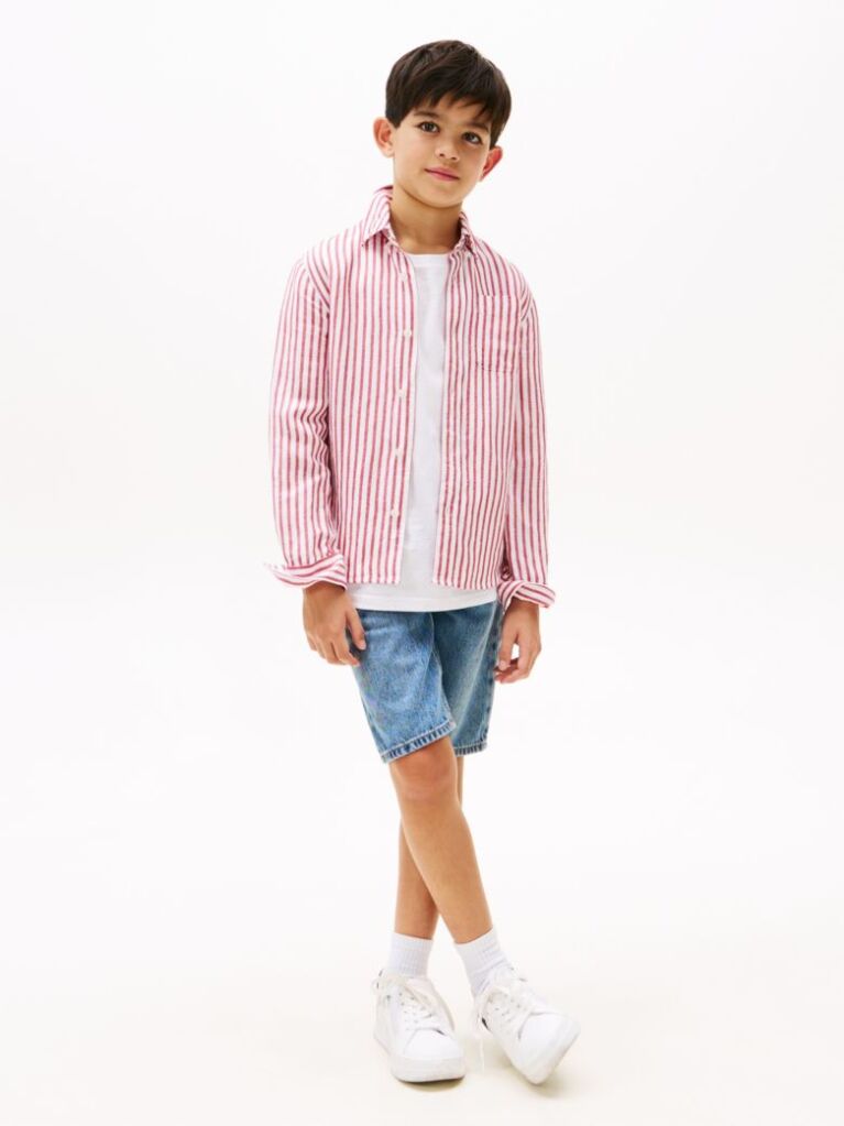 Multi Striped Linen Blend Shirt  Boys