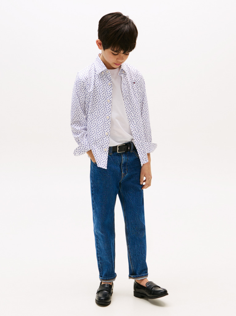 Multi All Over Mini Print Shirt Long Sleeve  Boys