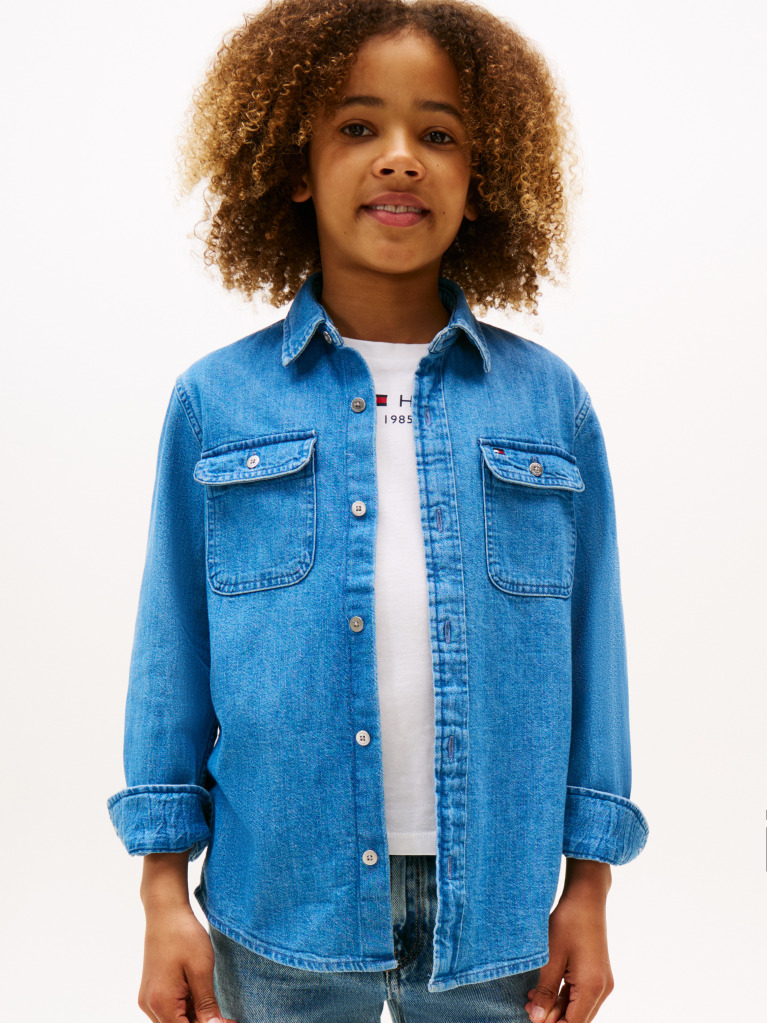 Denim Mid Wash Denim Shirt  Boys