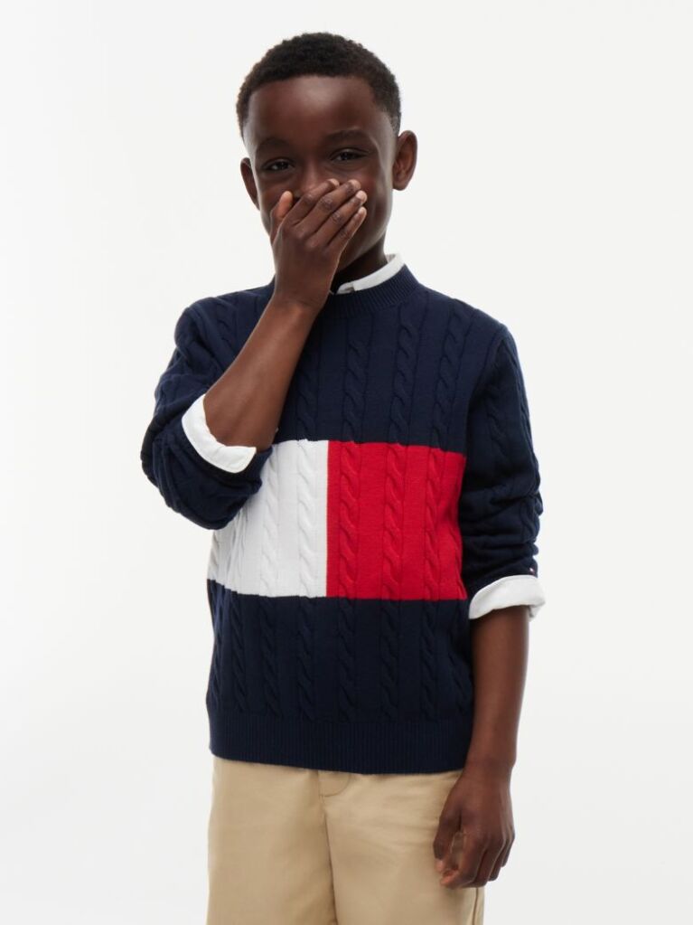 Blue Cotton Cable Sweater  Boys