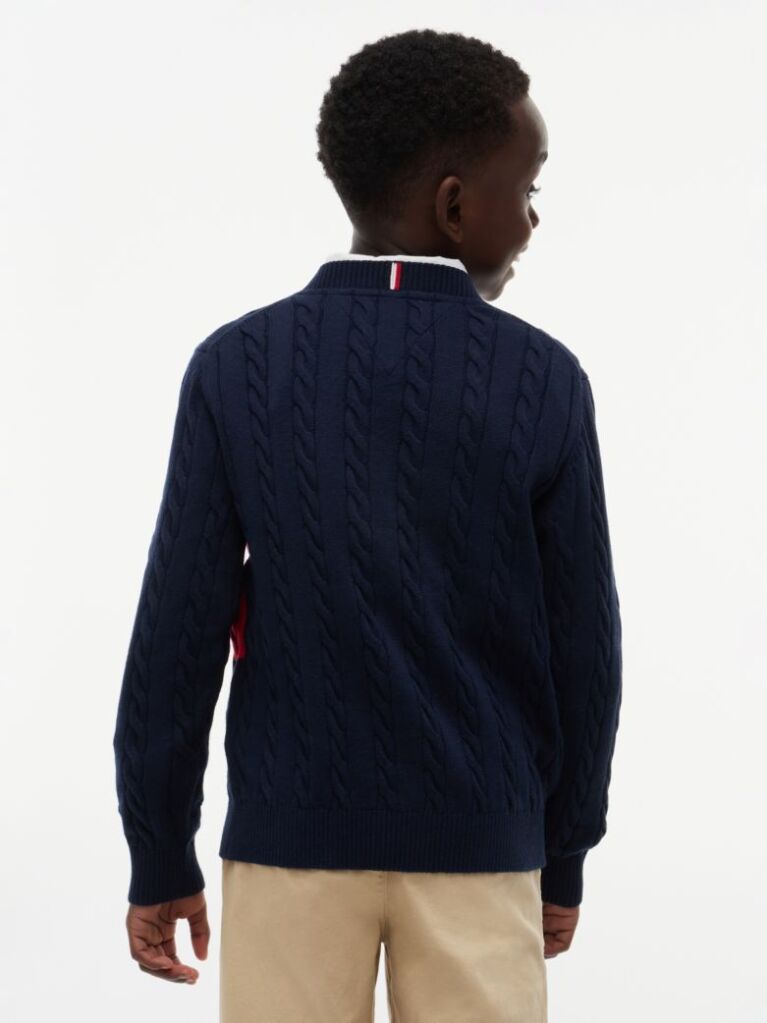 Blue Cotton Cable Sweater  Boys