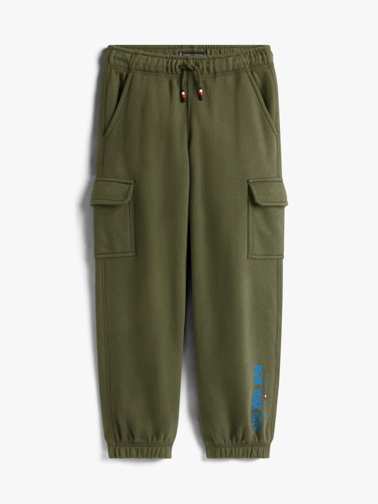 Green NYC Print Cargo Sweatpants  Boys