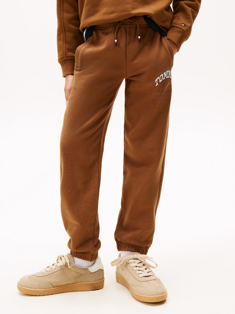 Brown Varsity Logo Print Fleece Joggers  Boys