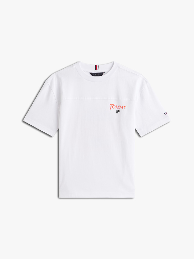 White Seasonal Texture Print Short Sleeve Tee  Boys