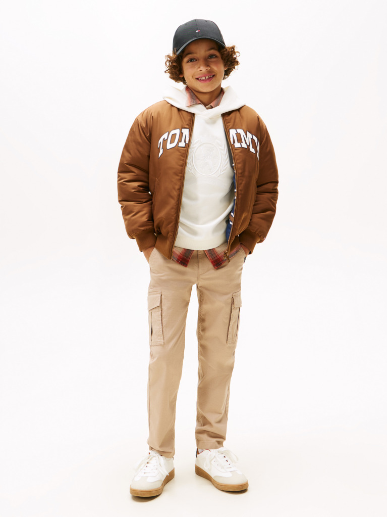 Brown Varsity Reversible Relaxed Bomber Jacket  Boys