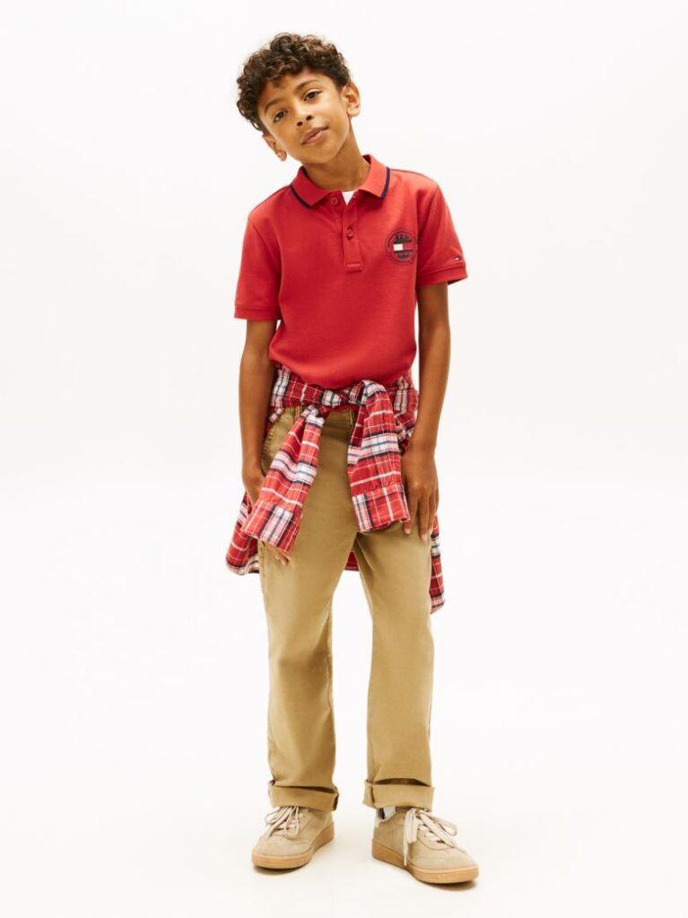 Κόκκινο Μπλούζα Πόλο Με Σχέδιο Στο Στήθος  Αγόρια