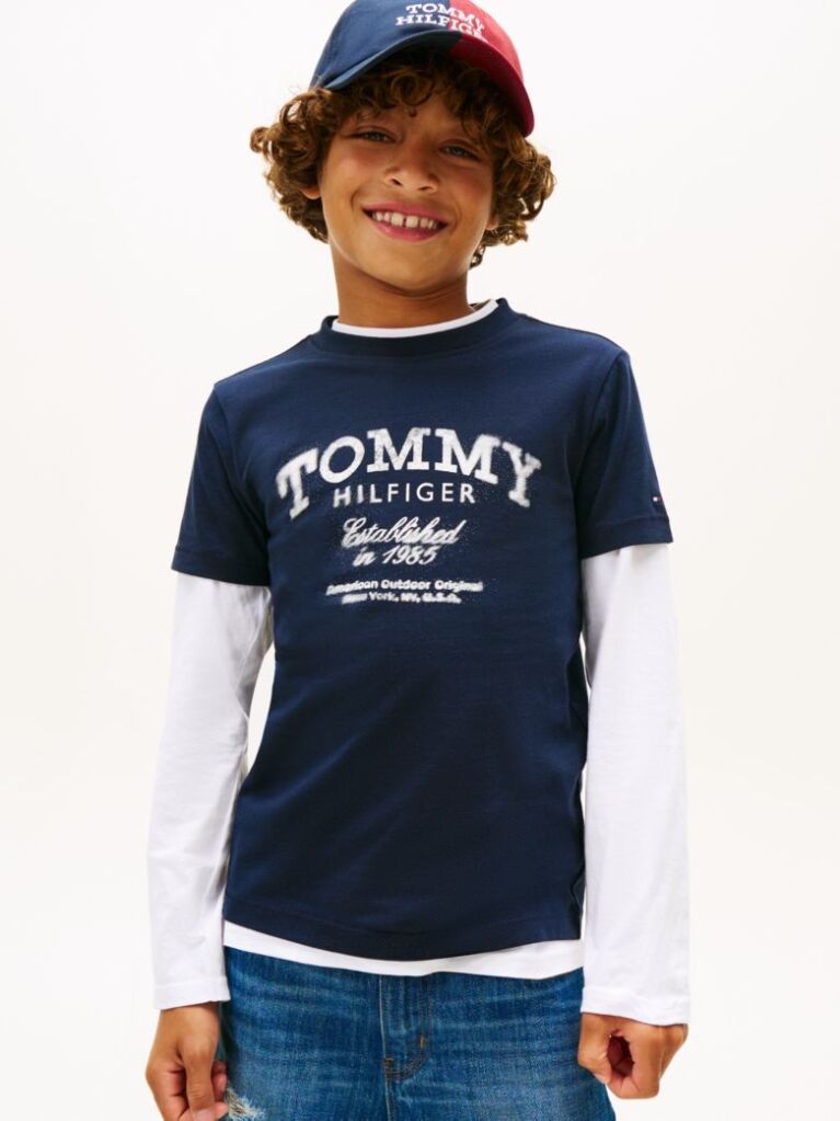 Blue Logo Print T-Shirt  Boys