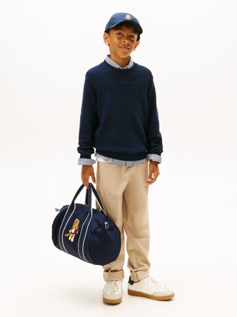 Blue Monotype Graphic Crew Neck Sweater  Boys