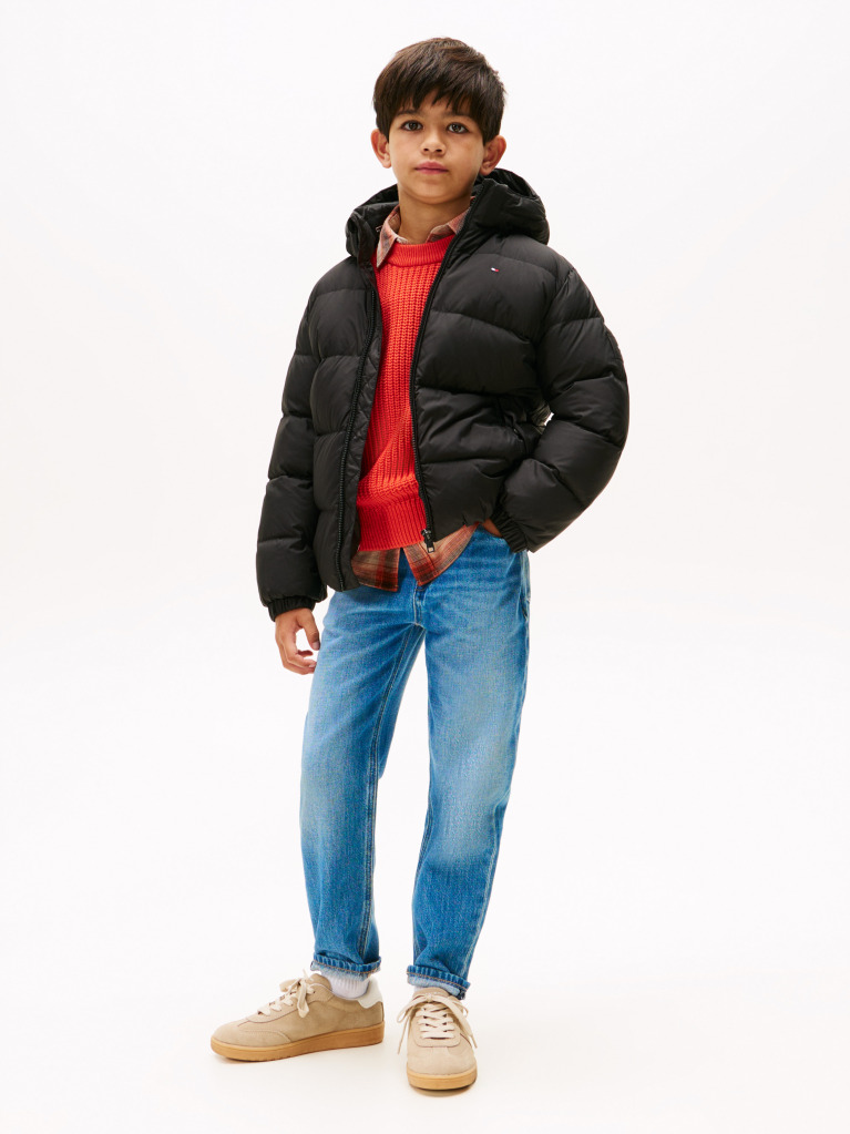 Black Essential Down Puffer Jacket  Boys