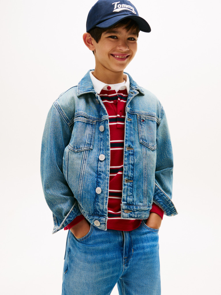 Μπλε Denim Trucker Τζάκετ Με Πίσω Σχέδιο  Αγόρια