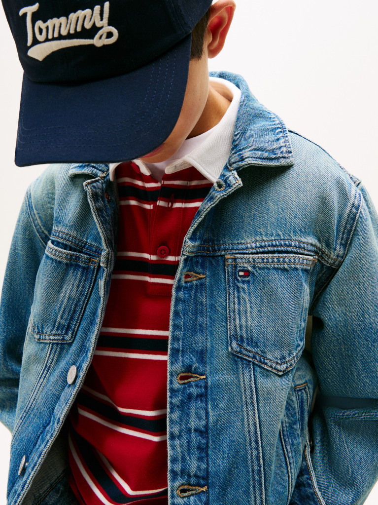 Μπλε Denim Trucker Τζάκετ Με Πίσω Σχέδιο  Αγόρια