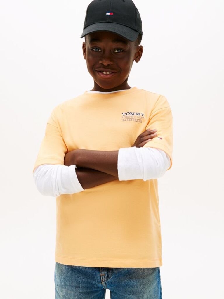 Orange Back Graphic Crew Neck T-Shirt  Boys