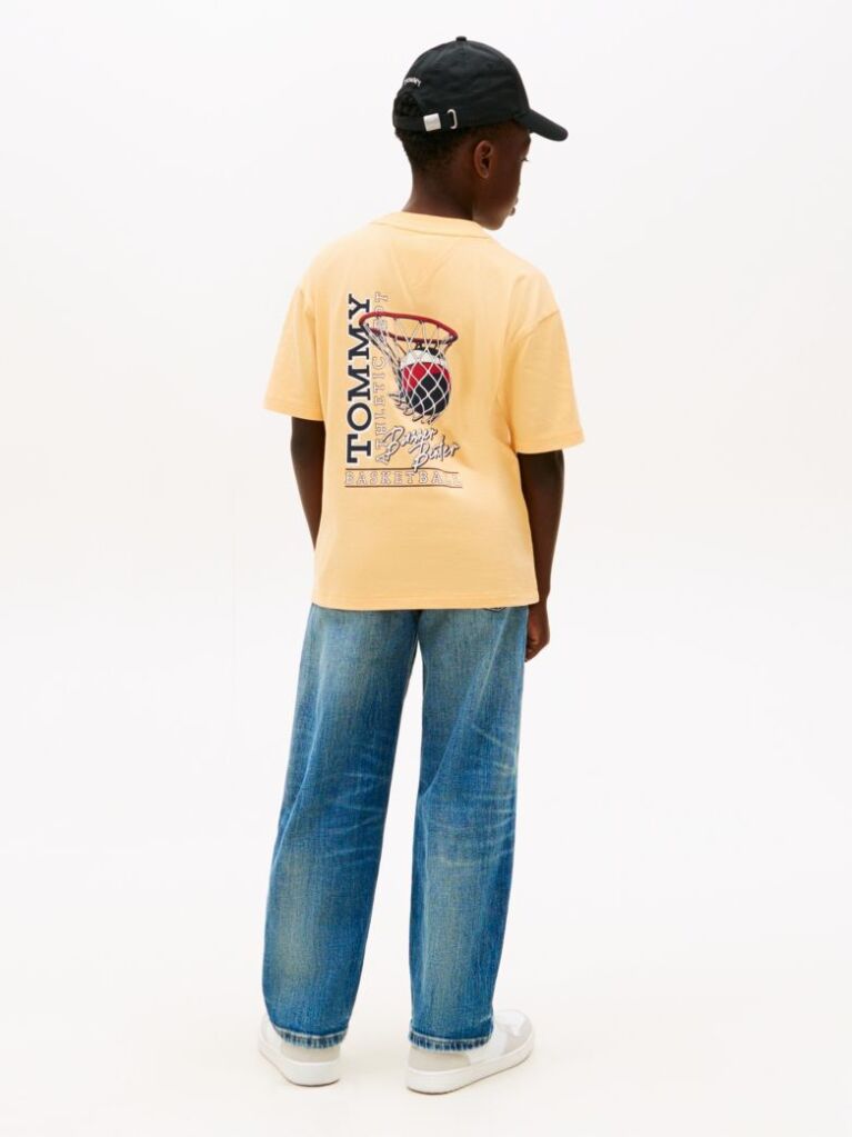 Orange Back Graphic Crew Neck T-Shirt  Boys