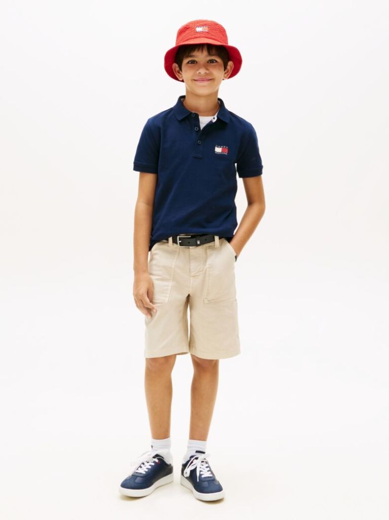 Blue Regular Fit Wavy Flag Polo Shirt  Boys
