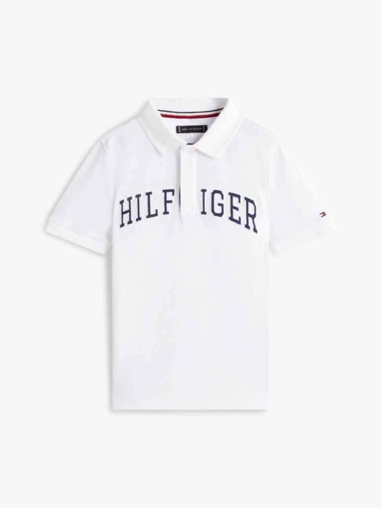 White Regular Fit Textured Polo Shirt  Boys