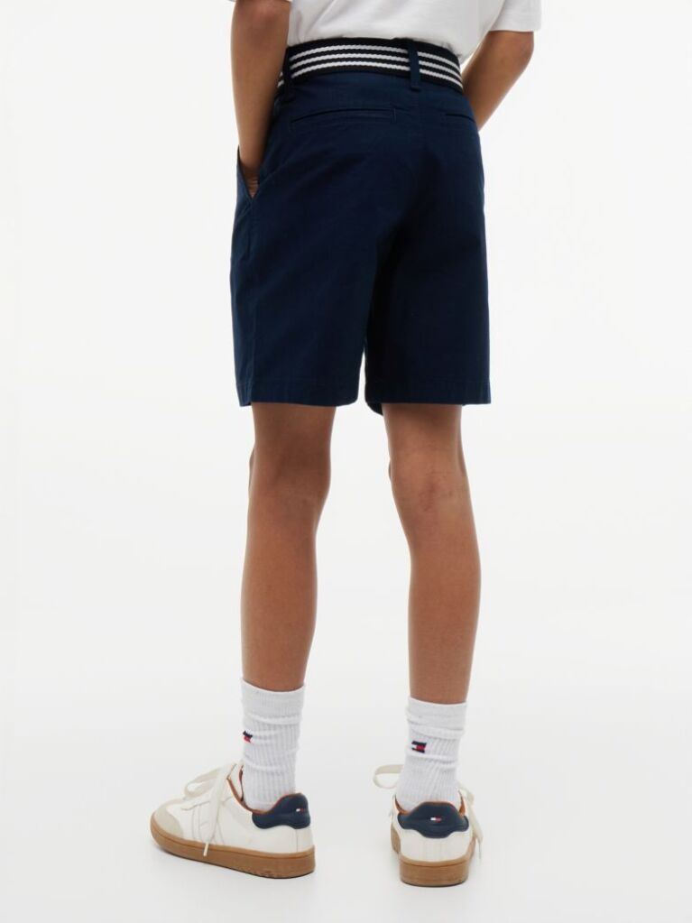 Blue Essential Signature Belt Loose Chino Shorts  Boys