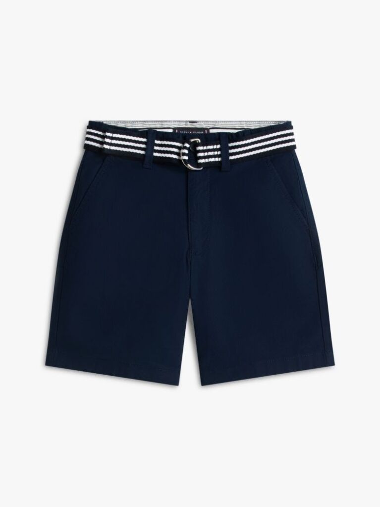 Blue Essential Signature Belt Loose Chino Shorts  Boys