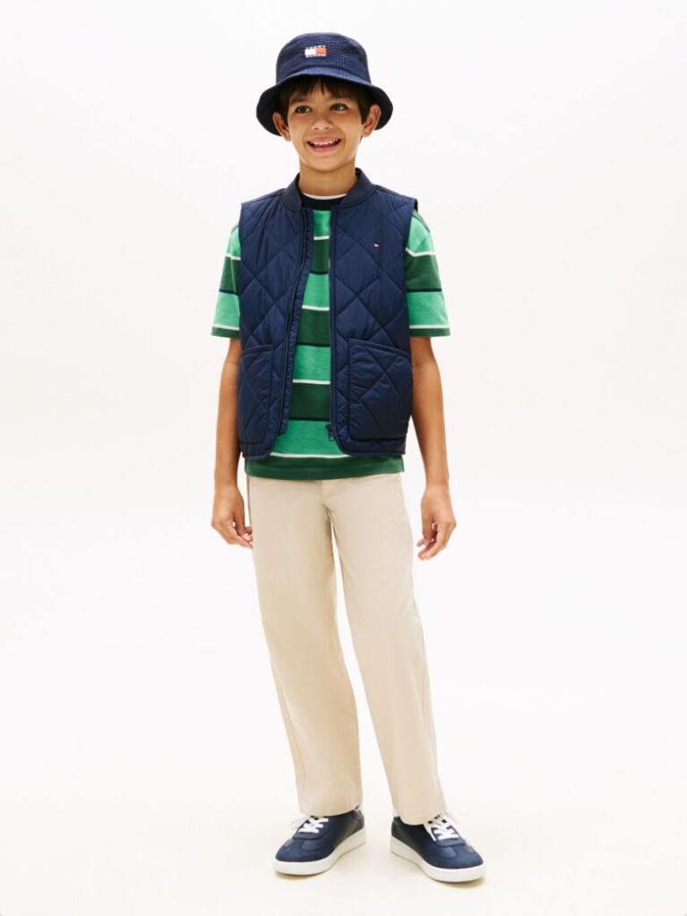 Blue Lightweight Diamond Quilted Gilet  Boys