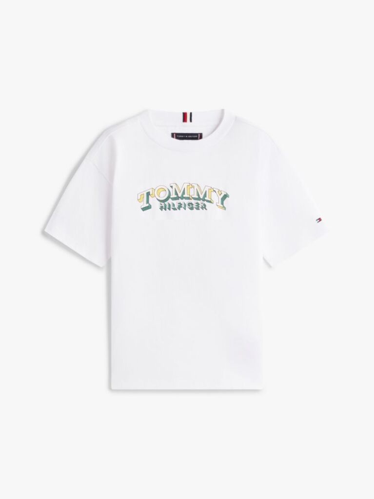 White 3D Flag Graphic Jersey T-Shirt  Boys