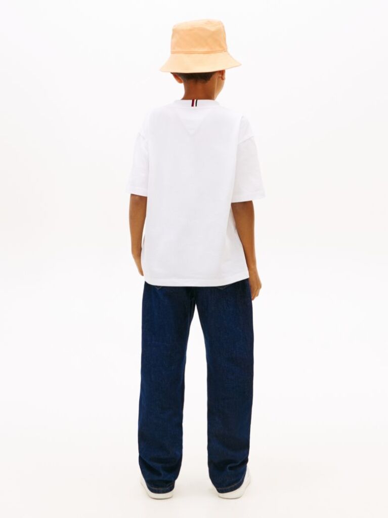White 3D Flag Graphic Jersey T-Shirt  Boys