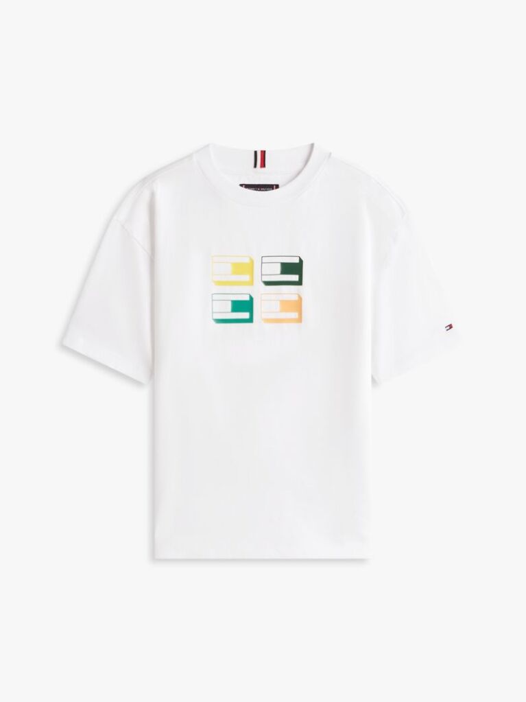 White 3D Flag Graphic Jersey T-Shirt  Boys