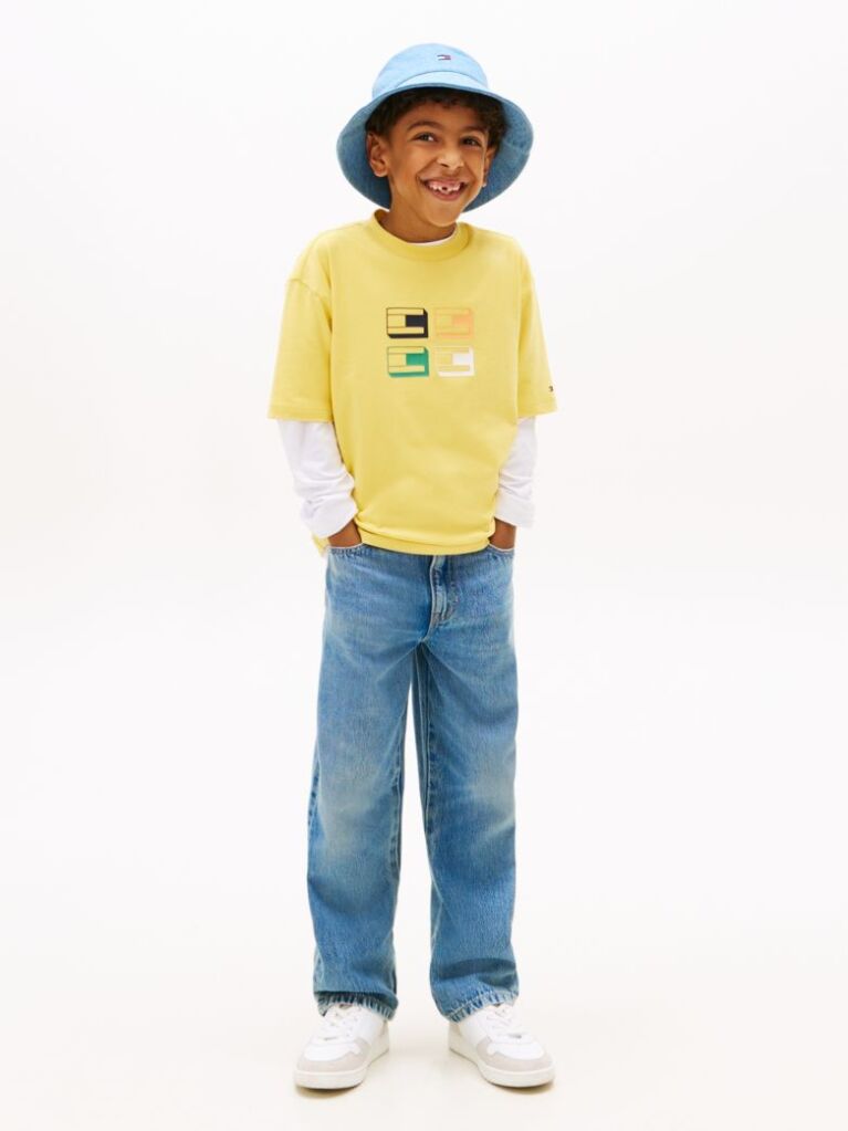 Yellow 3D Flag Graphic Jersey T-Shirt  Boys