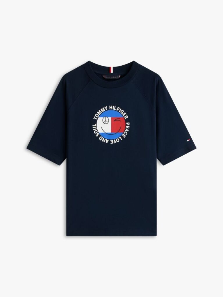 Blue Smiley Flag Logo Jersey T-Shirt  Boys