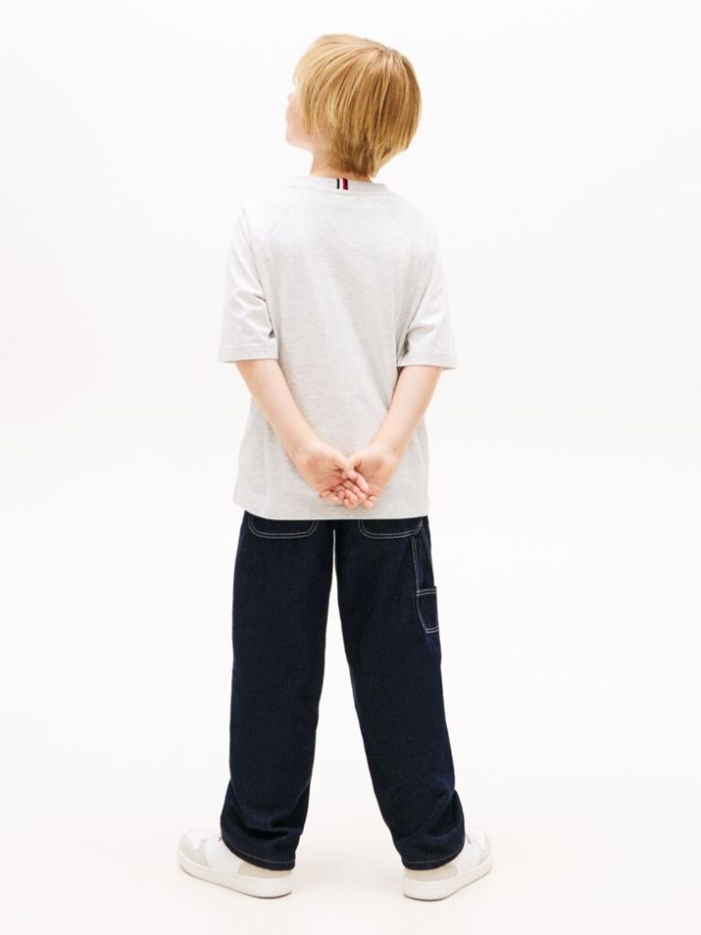 Grey Smiley Flag Logo Jersey T-Shirt  Boys