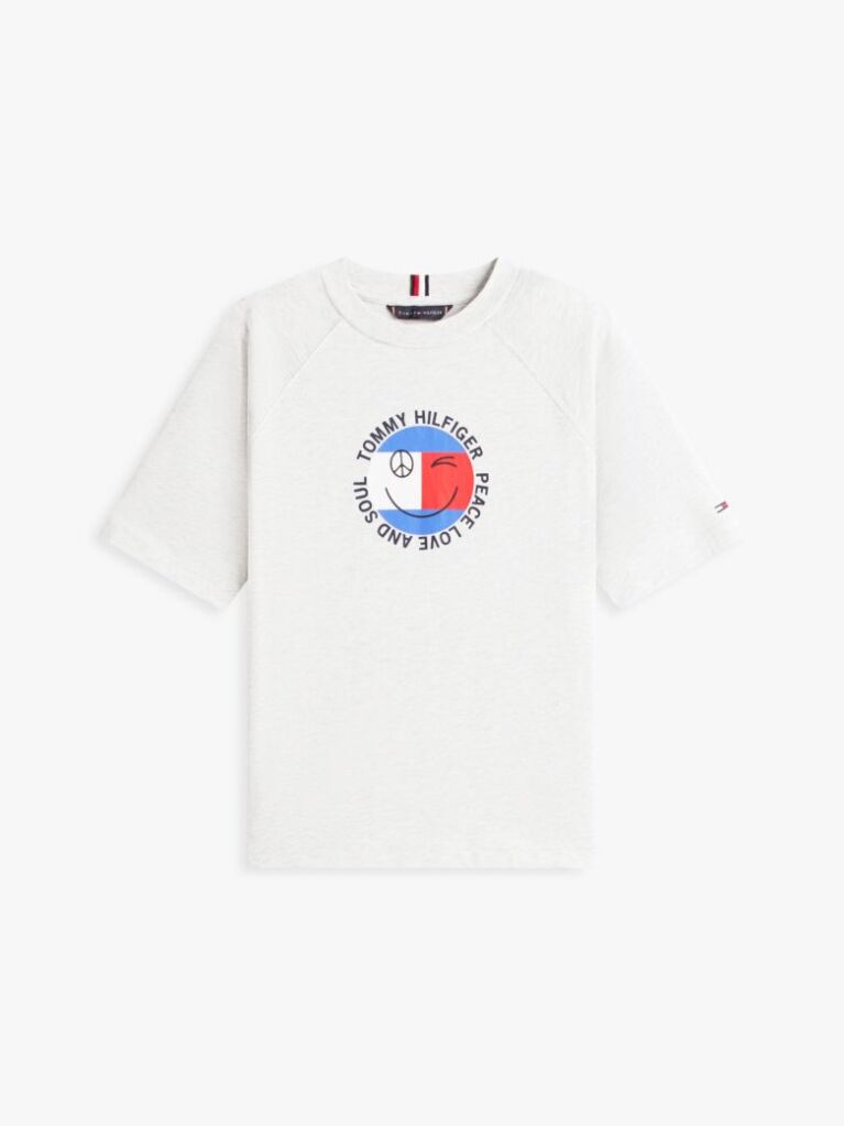 Grey Smiley Flag Logo Jersey T-Shirt  Boys