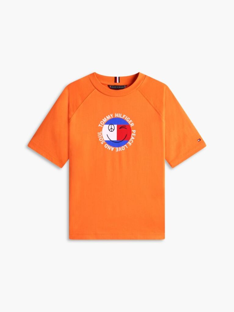 Orange Smiley Flag Logo Jersey T-Shirt  Boys