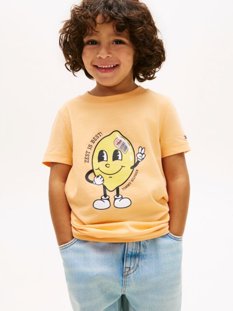 Orange Graphic Print Jersey T-Shirt  Boys