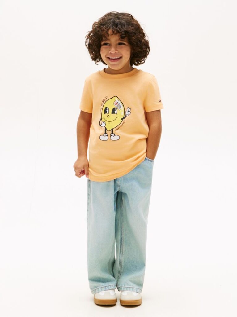 Orange Graphic Print Jersey T-Shirt  Boys