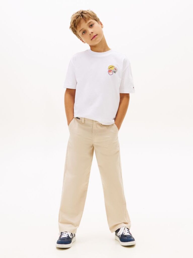 White Sticker Print Back Graphic Jersey T-Shirt  Boys
