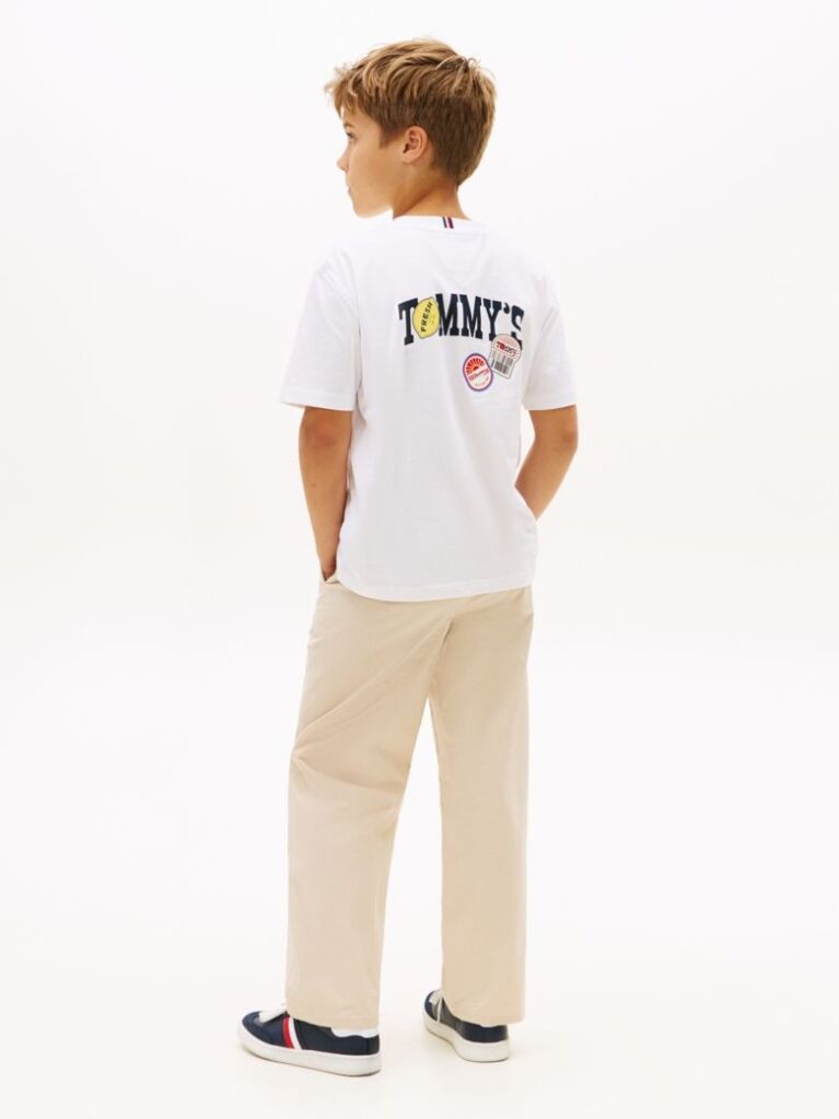 White Sticker Print Back Graphic Jersey T-Shirt  Boys