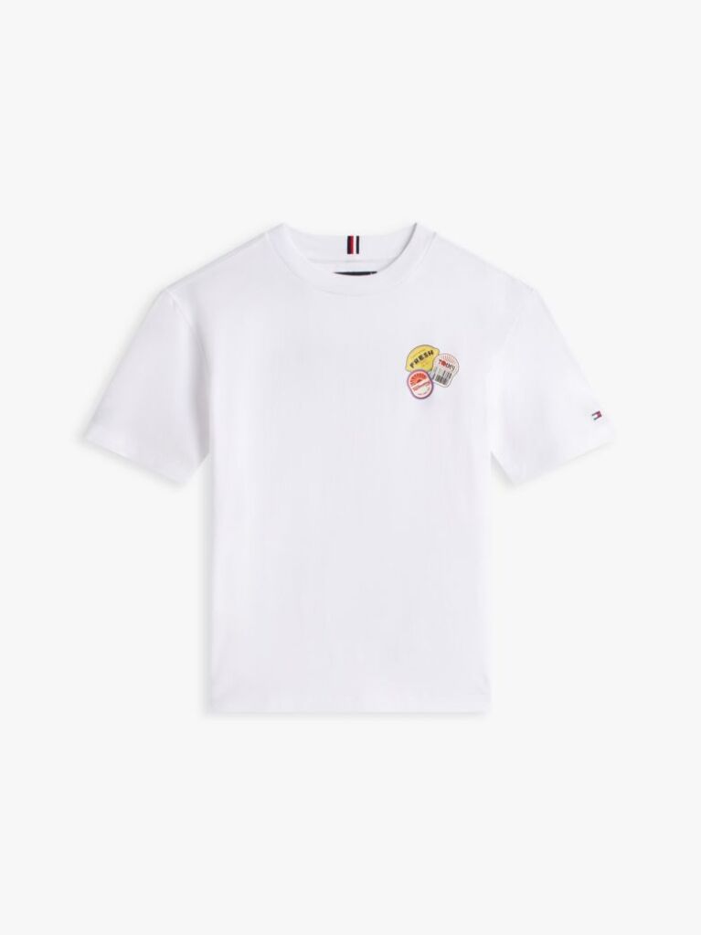 White Sticker Print Back Graphic Jersey T-Shirt  Boys