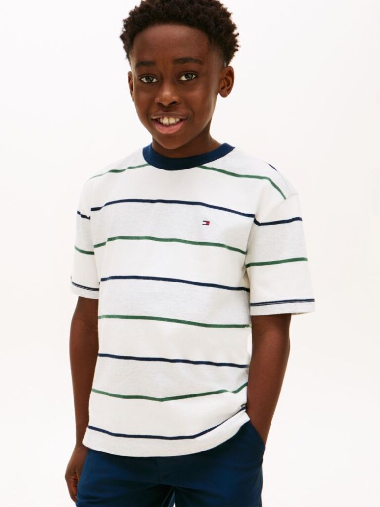 Grey Rugby Stripe Peached Jersey T-Shirt  Boys